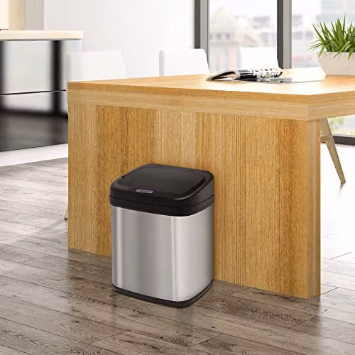 HOMCOM Automatic Sensor Dustbin in Silver and Black, 20L, W: 25 cm, D: 25 cm, H: 42.5 cm – 2