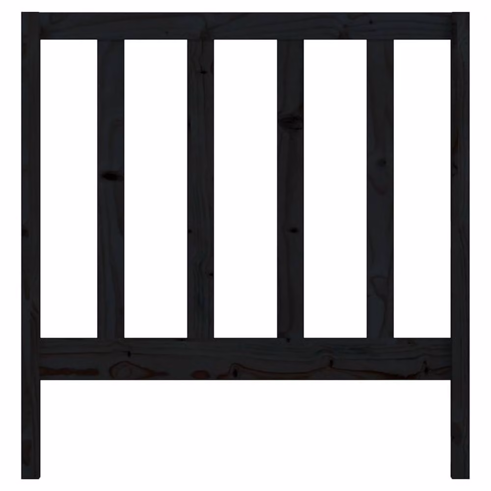 Berkfield Home Beautiful Bed Headboard in Black Solid Pine Wood, W: 96 cm, D: 4 cm, H: 100 cm – 3