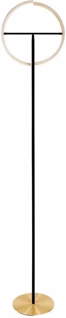 Loops Modern LED Floor Lamp in Brushed Brass and Black with Included Bulb – 1