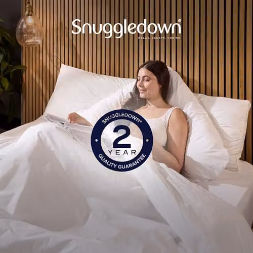 Snuggledown Hotel Side Sleeper Pillows 2 Pack, Firm Support for Back and Side Sleepers, White, W: 64 cm, H: 38 cm – 6