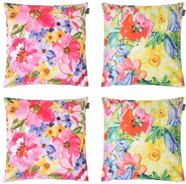ICON Meadow Print Set of 4 Pink Floral Outdoor Cushions, W/D/H: 43 x 43 x 43 cm – 2