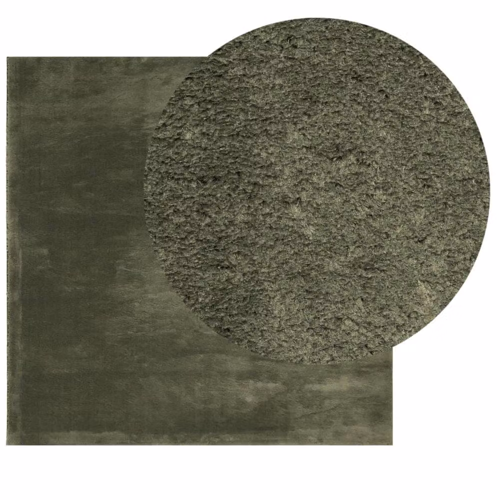 Berkfield Home HUARTE Square Short Pile Soft and Washable Rug in Forest Green, 160 x 160 cm – 3