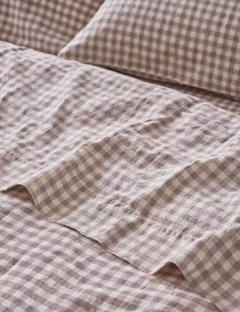 Piglet In Bed Linen Rich Gingham Checked Flat Sheet, Pink Mix, Single (3 ft)