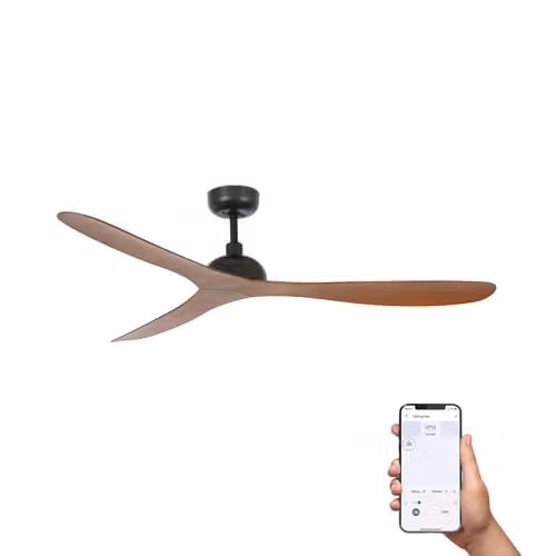Faro Barcelona Gotland Large Ceiling Fan with 3 Blades, Matte Black and Brown – 1