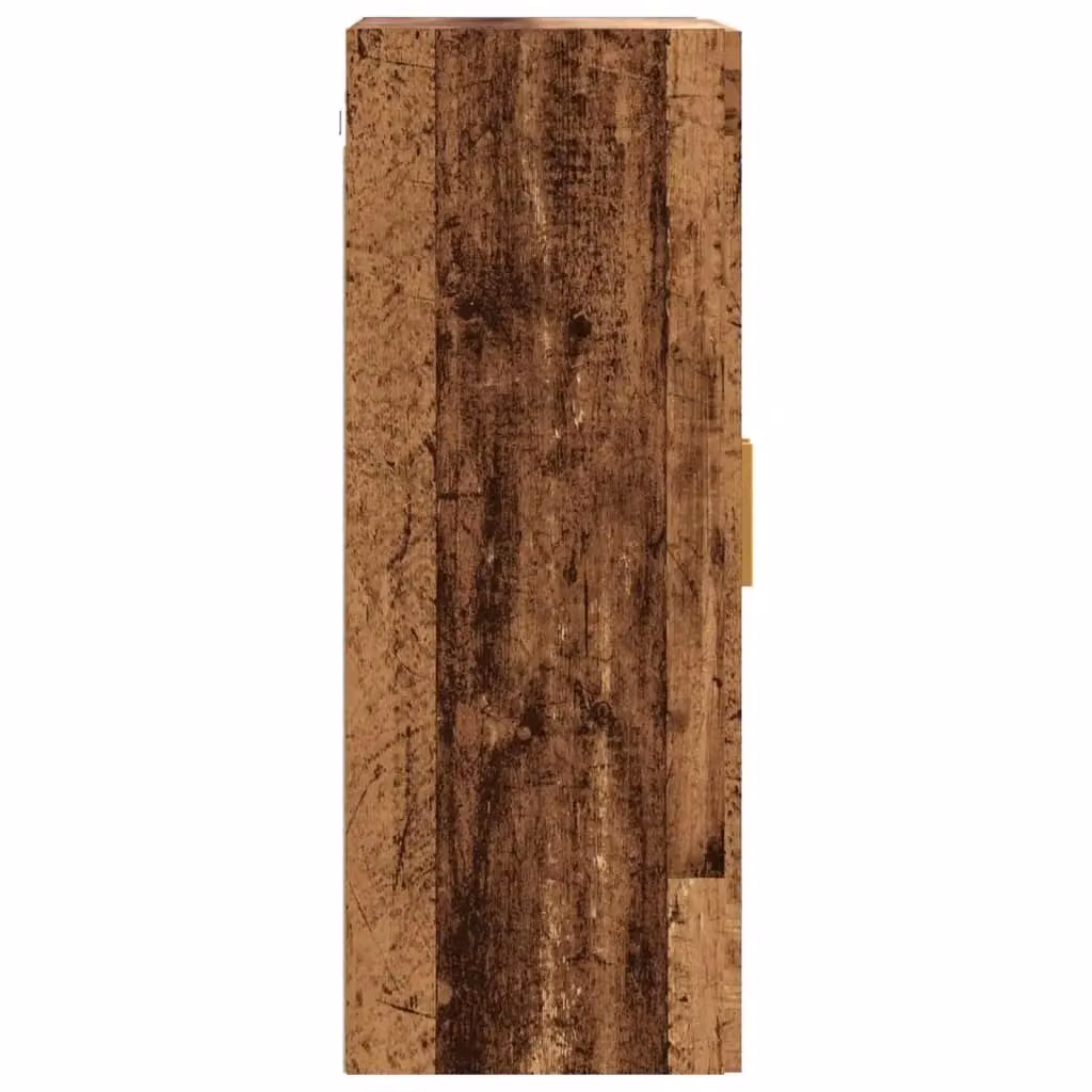 Berkfield Home Hanging Wall Cabinet in Old Wood Brown with Glass Doors, W/D/H: 69.5 x 34 x 90 cm – 5