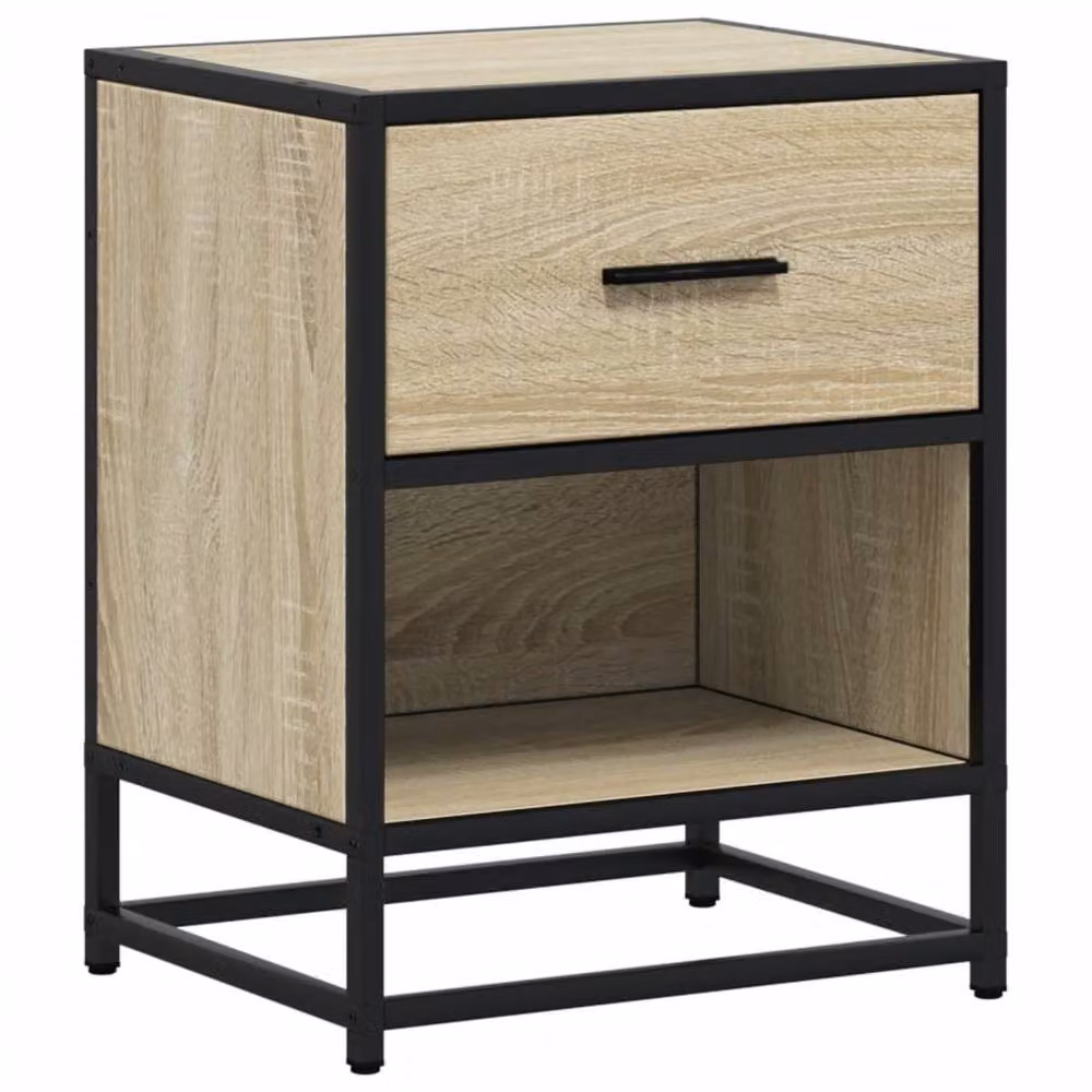 Berkfield Home Set of 2 Sonoma Oak Bedside Cabinets in Light Tan, W/D/H: 40 x 31 x 50 cm – 6