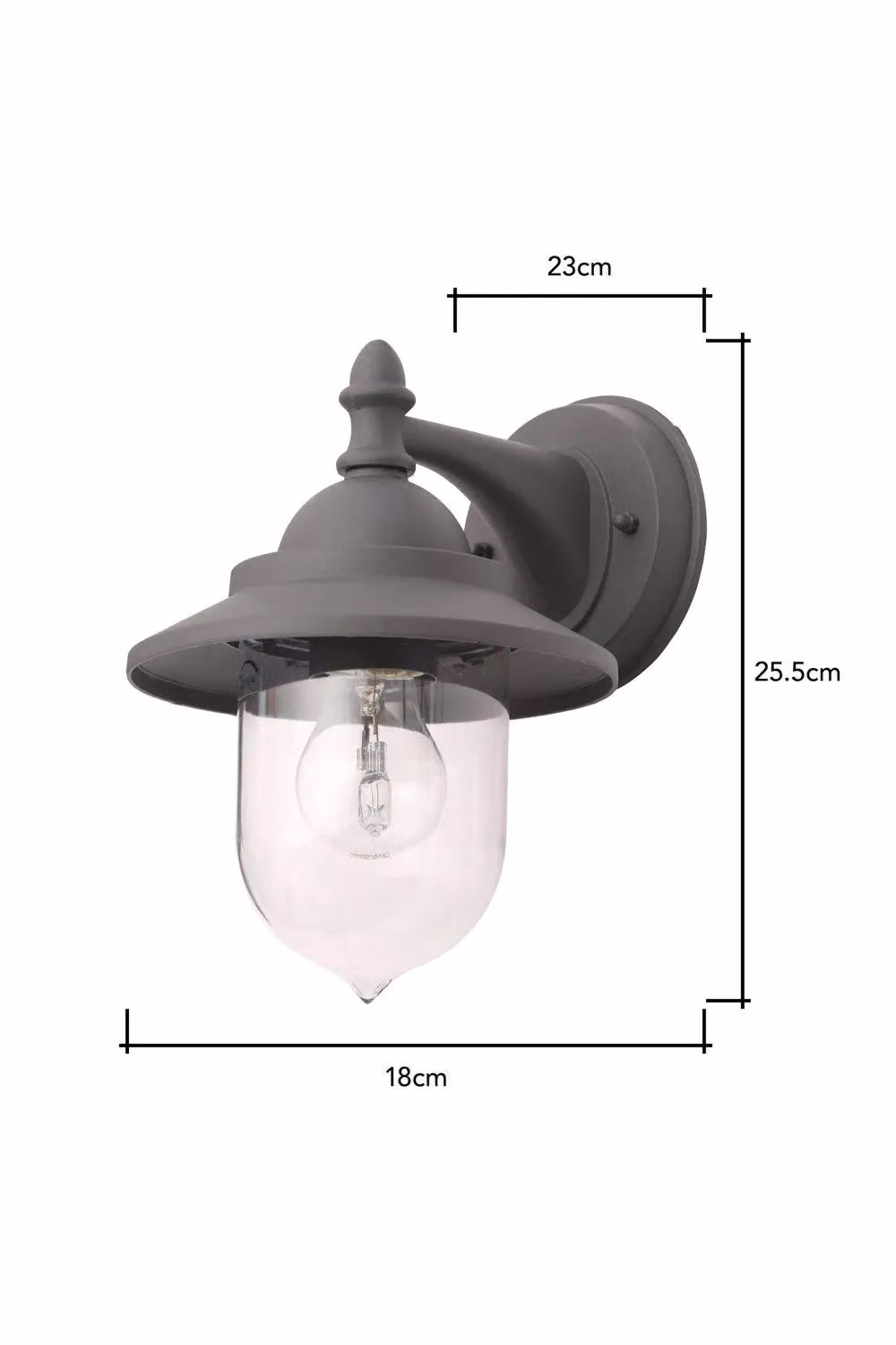 BHS Lighting Trent Industrial Outdoor Wall Lantern in Grey and Anthracite with Glass – 3