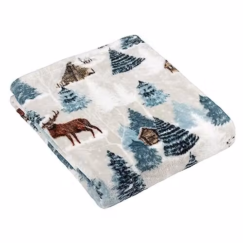 Riva Home Arcticus Christmas Soft Fleece Throw in White, W/D/H: 130 x 150 cm – 1