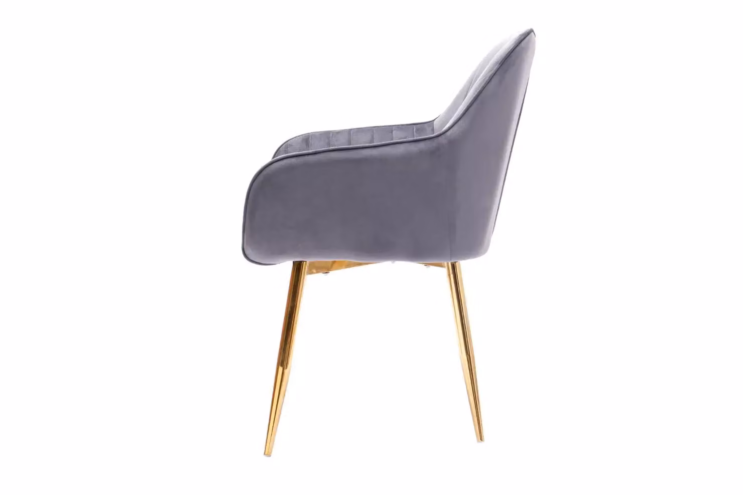 Hygrad Set of 2 Grey Velvet Dining Chairs with Gold Metal Legs – 5