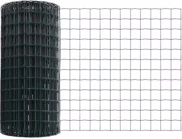 Berkfield Set of 2 Green Steel Garden Fence Panels, W: 10 m x H: 0.8 m – 1
