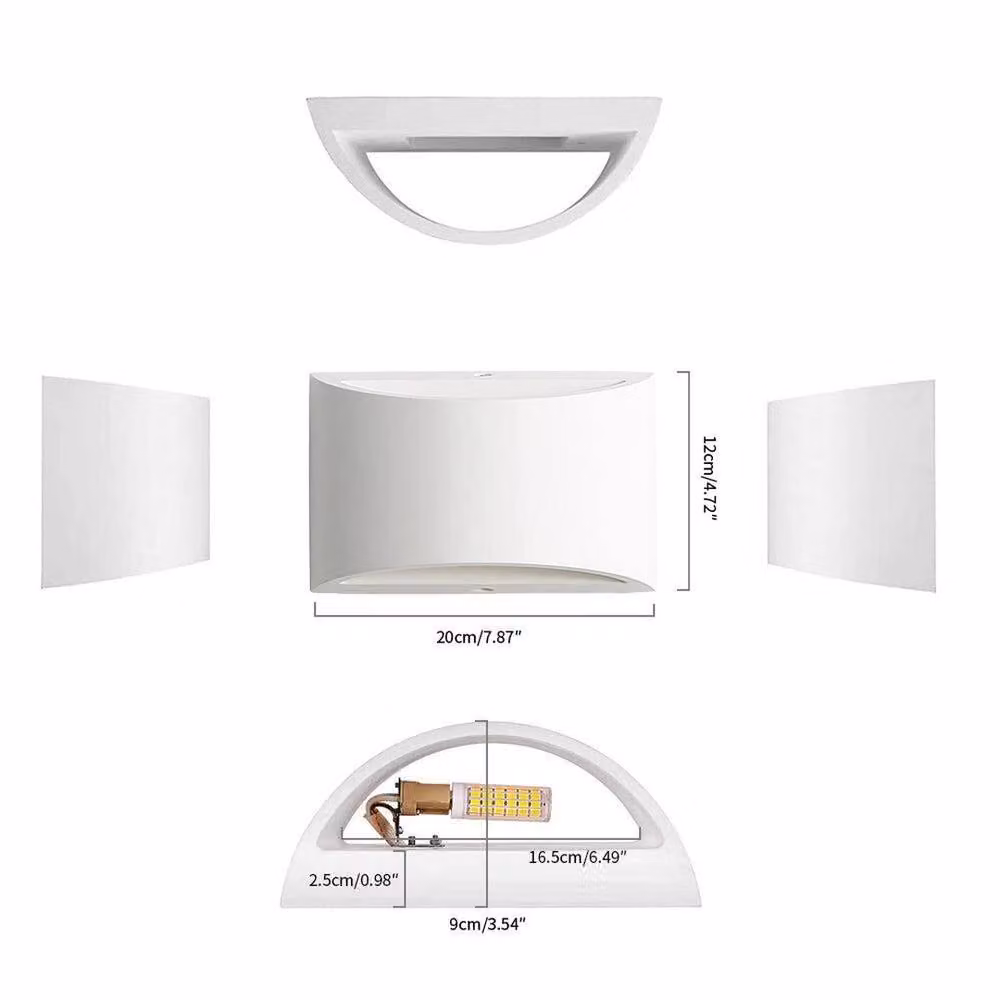 EONLION Set of 2 Modern White Plaster LED Wall Lights with Warm White Up and Down Lighting for Hallways and Bedrooms – 2