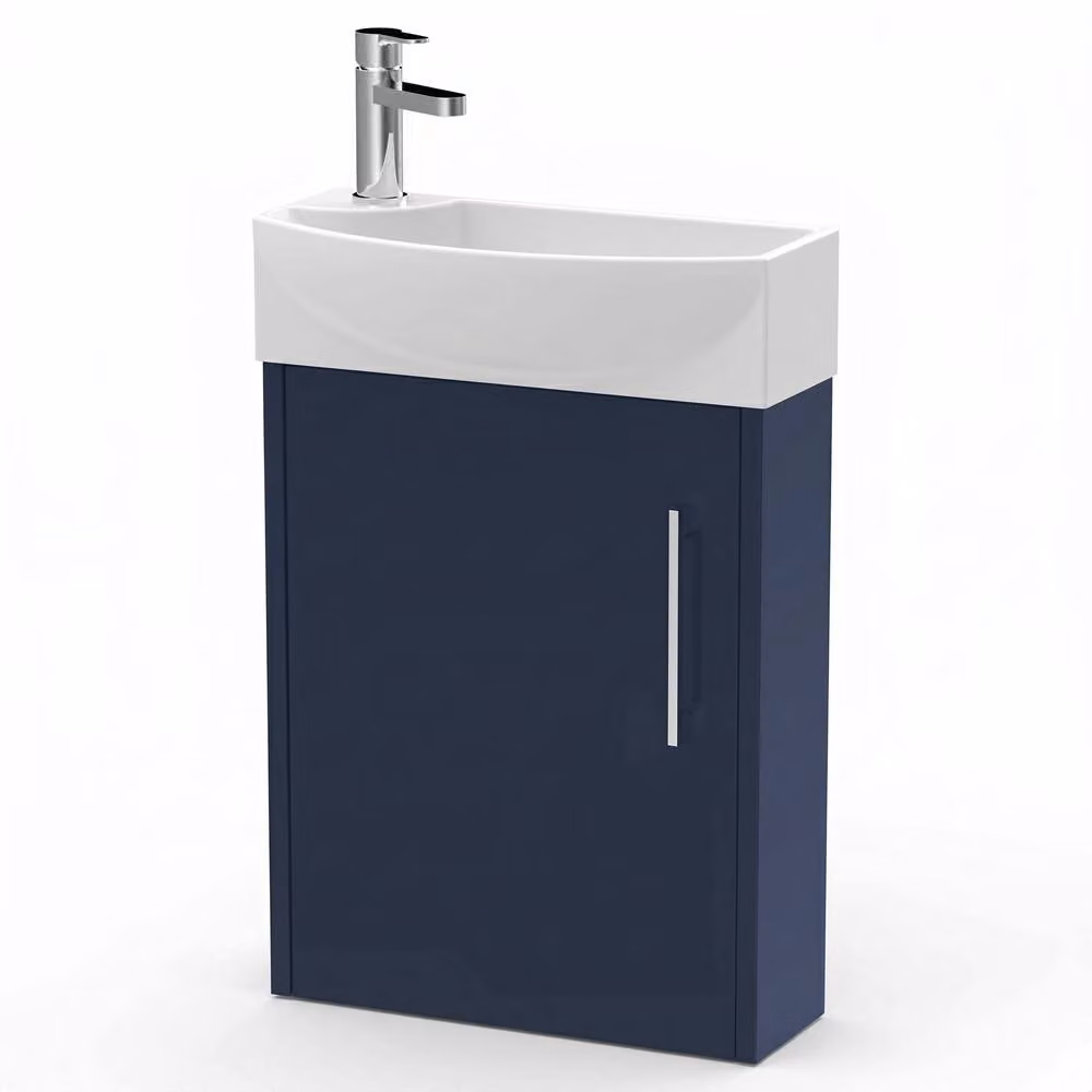 Balterley Winshill Right-Hand 1 Door Cloakroom Vanity Basin Unit, Blue, W: 44.0 cm, H: 65.9 cm – 3