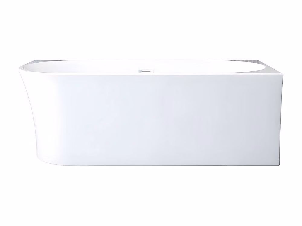 Vente-unique White Acrylic Asymmetric Right-Hand Corner Bath with Apron, W/D/H: 170 x 75 x 59 cm, 228 L – 1