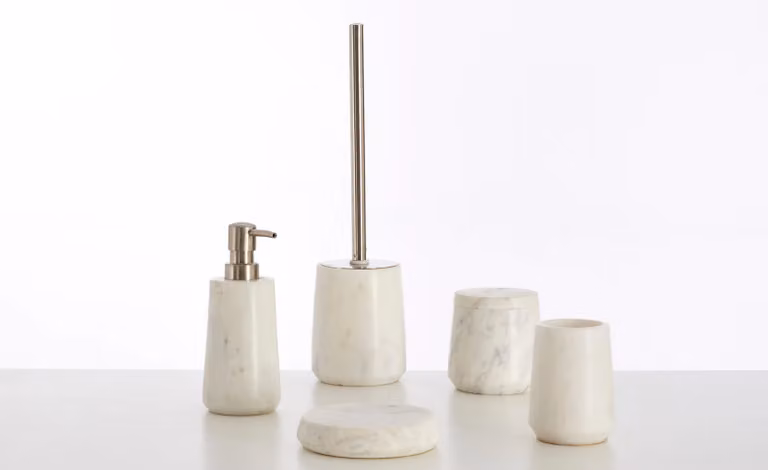 Orsina Marble Effect Toilet Brush in Dark Grey and White