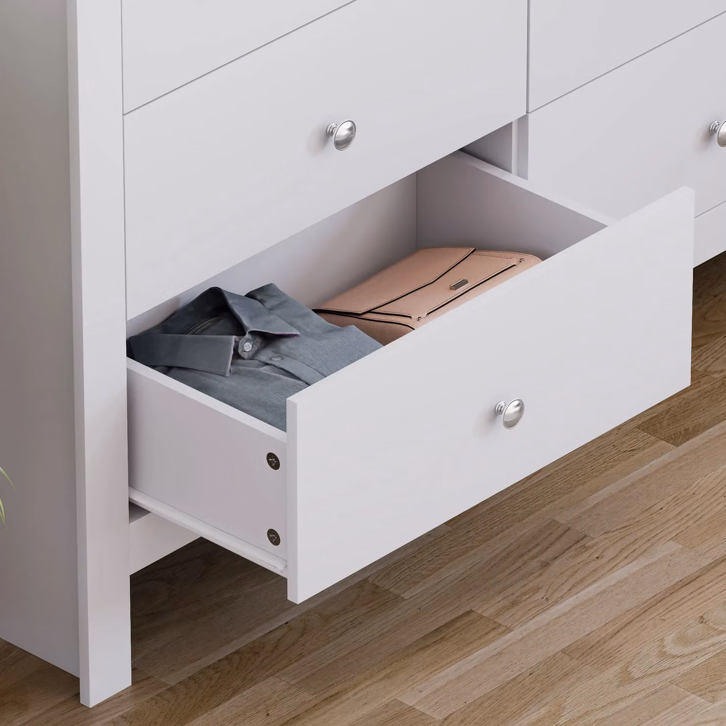 Vida Designs Arlington 4+3 Drawer Chest Bedroom Storage Cabinet in White – 3