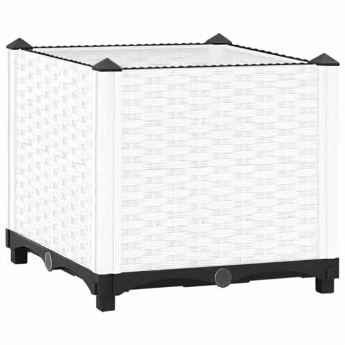 vidaXL White Plastic Raised Bed W/D/H: 40 x 40 x 38 cm