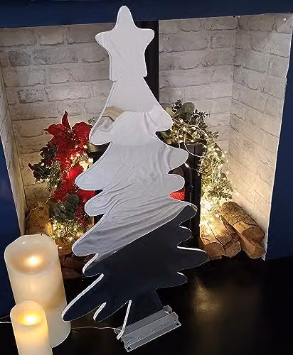 Samuel ALEXANDER Green Standing LED Infinity Christmas Tree Decoration with Metal Base, Height: 95 cm – 3