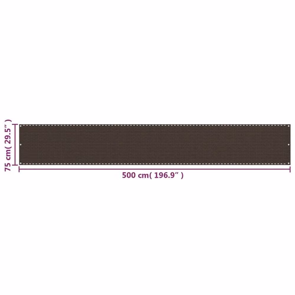Berkfield Home Brown Semi-Transparent HDPE Balcony Cover, W: 75 cm, H: 500 cm – 3