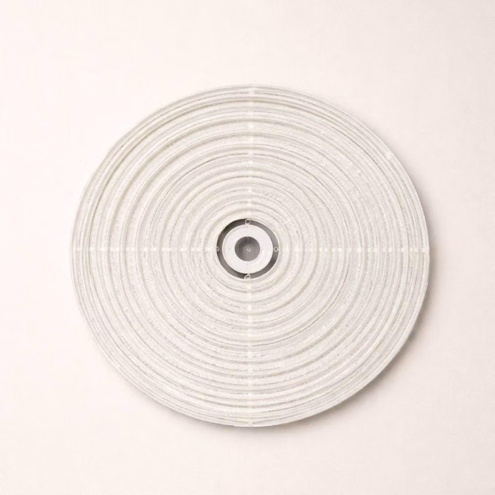 CGC Lighting Hester White Linen Round Handmade Easy Fit Lampshade, Scandinavian Style, W: 50.0 cm, D: 37.5 cm, H: 37.5 cm – 3