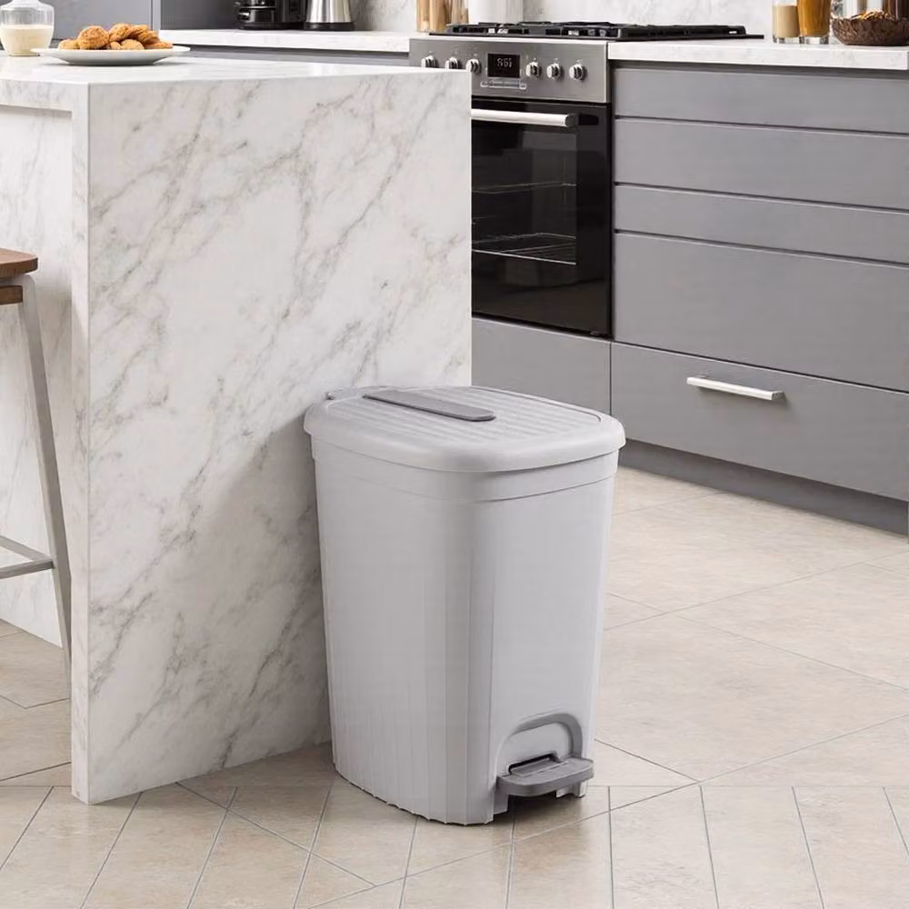 EONLION 15L White Plastic Pedal Bin with Removable Inner Bucket, Diameter: 30 cm – 2