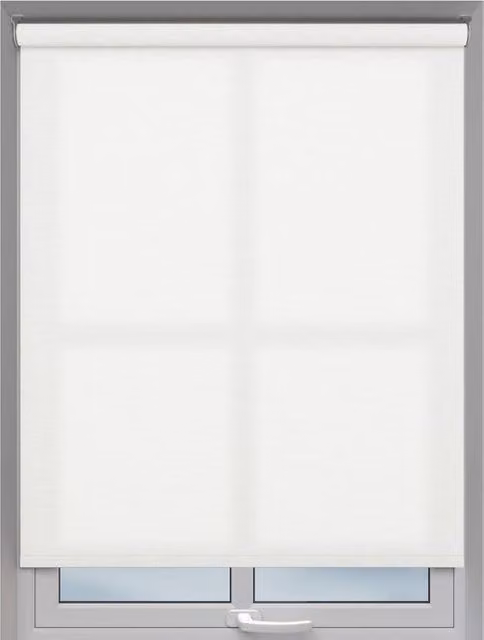 Terrys Kaya Made to Measure Semi-Transparent White Plain Textile Roller Blind