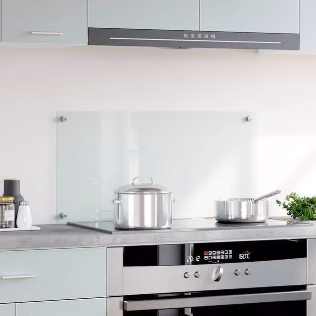 Berkfield Home Transparent Tempered Glass Kitchen Backsplash, W: 80 cm, H: 40 cm
