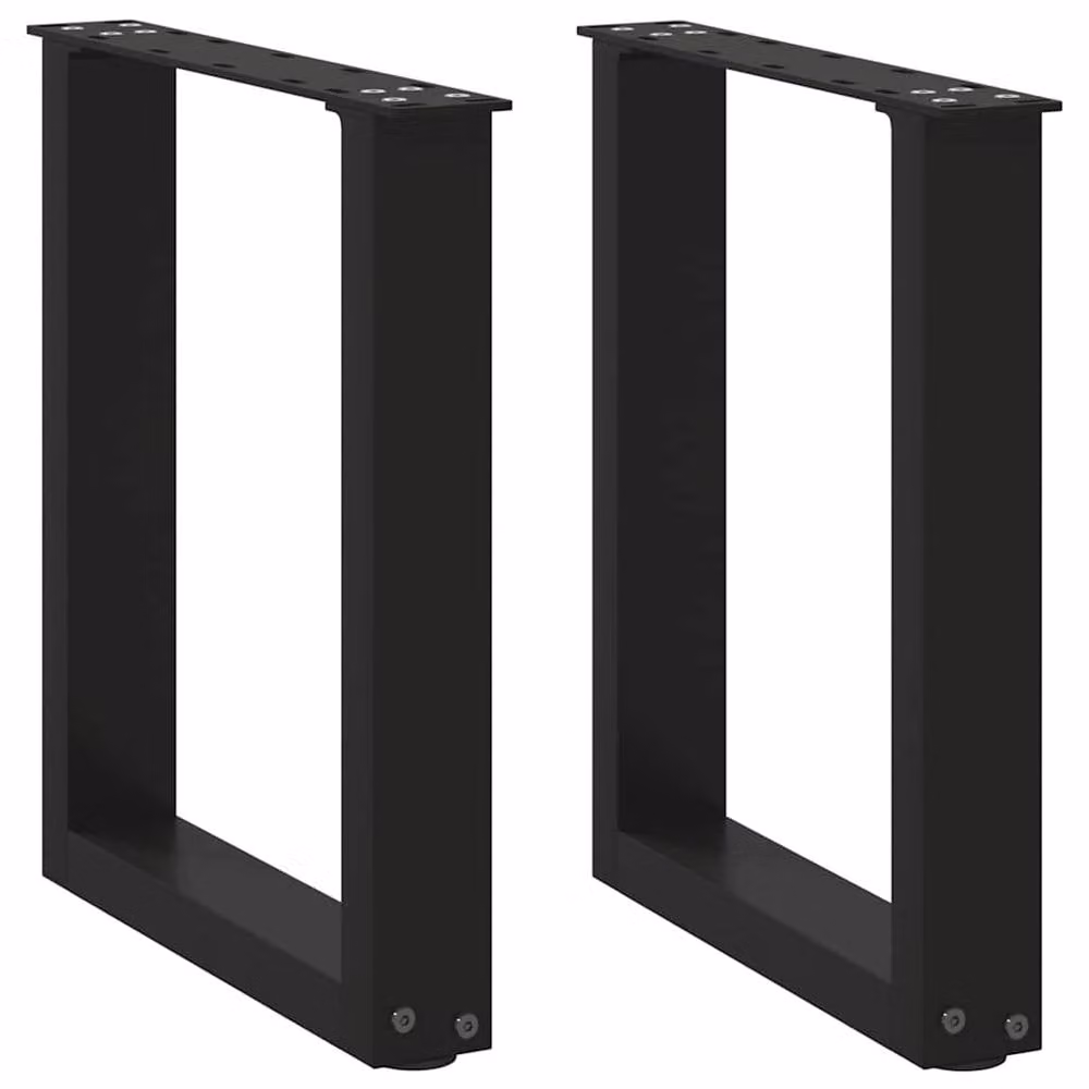 Berkfield Home U-Shaped Steel Coffee Table Legs, 2 Pieces, Black, W: 28 cm, H: 42-43 cm – 1