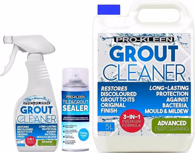 Pro-Kleen Grout Cleaner and Waterproof Grout Sealer, Transparent, 61500 ml