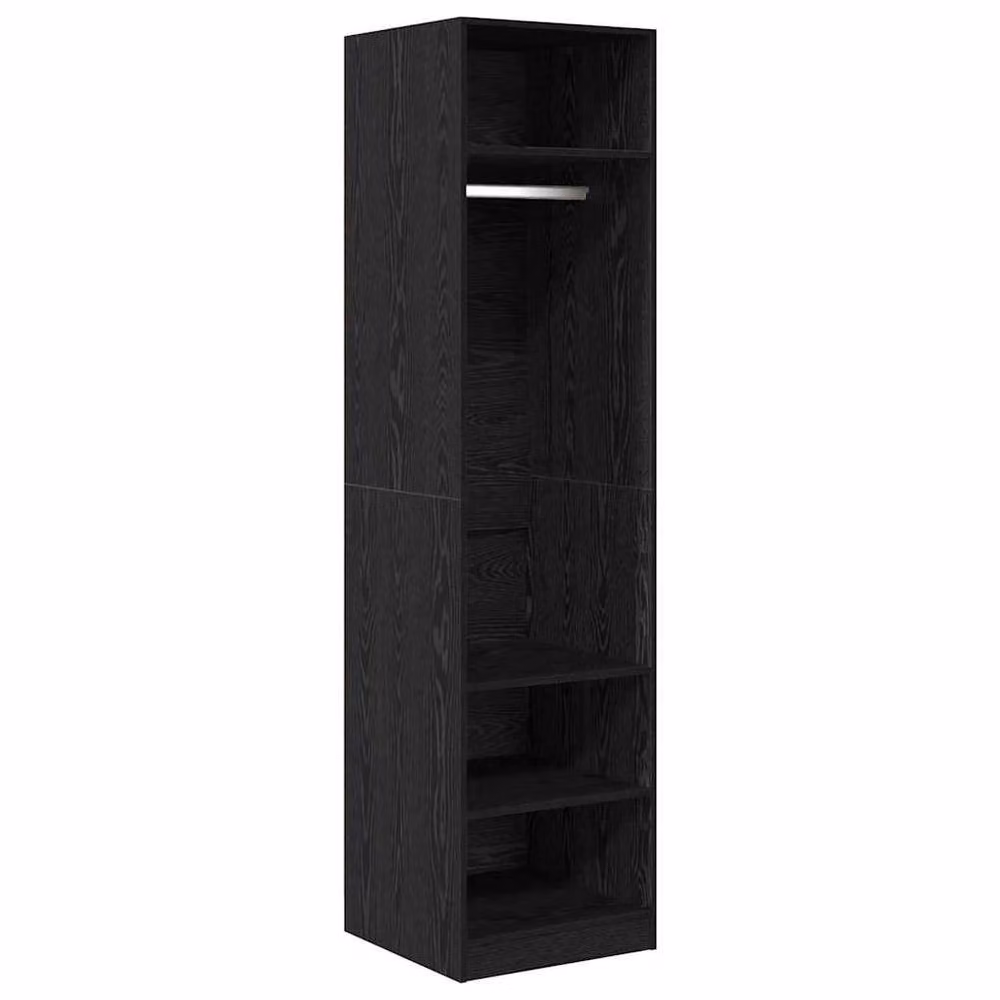 Berkfield Home Modern Black Oak Wardrobe with Internal Shelves and Open Shelf, W/D/H: 50 x 50 x 200 cm – 3