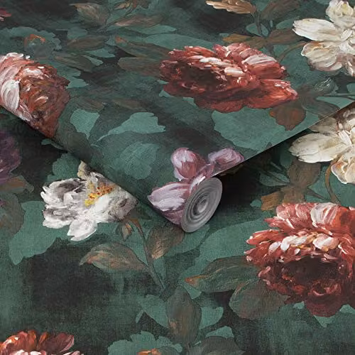 Graham & Brown Isabelle Superfresco Prestige Floral Wallpaper in Green and Multicolour, Washable and Dry Strippable – 3