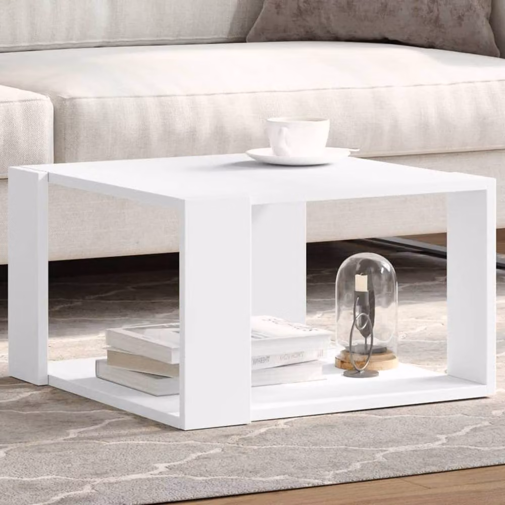 Berkfield Home Square Coffee Table in White, W/D/H: 51.5 x 51.5 x 30 cm – 2