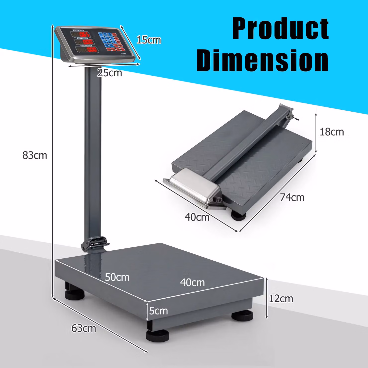 Costway Digital Computing Platform Scale with Price Calculator in Silver – 2