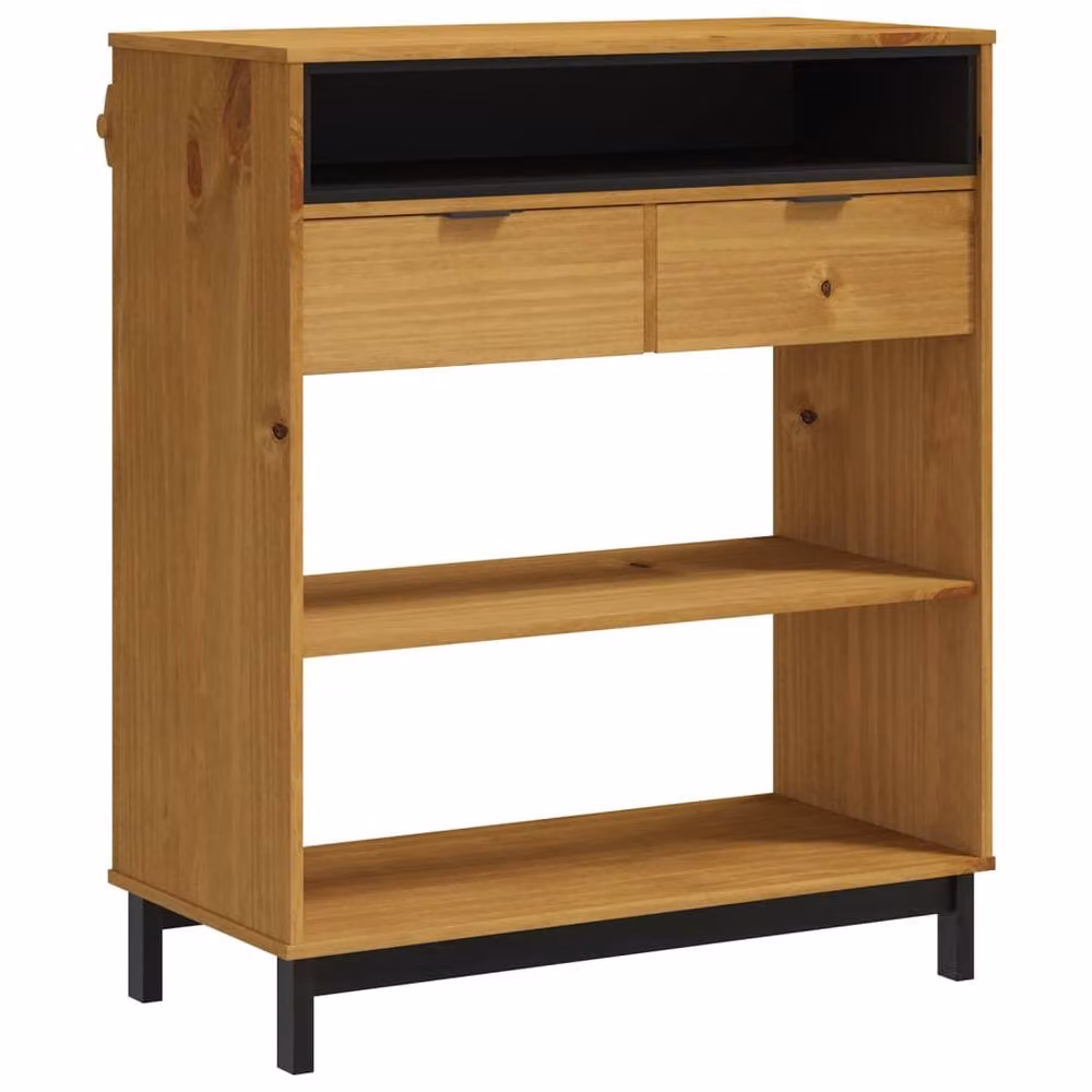 Berkfield Home Beautiful Bar Table FLAM in Brown Solid Wood Pine, W/D/H: 92 x 45 x 110 cm – 3