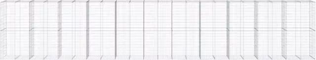 Berkfield Home Silver Galvanised Steel Gabion Basket with Cover, W/D/H: 1100 x 100 x 200 cm – 1