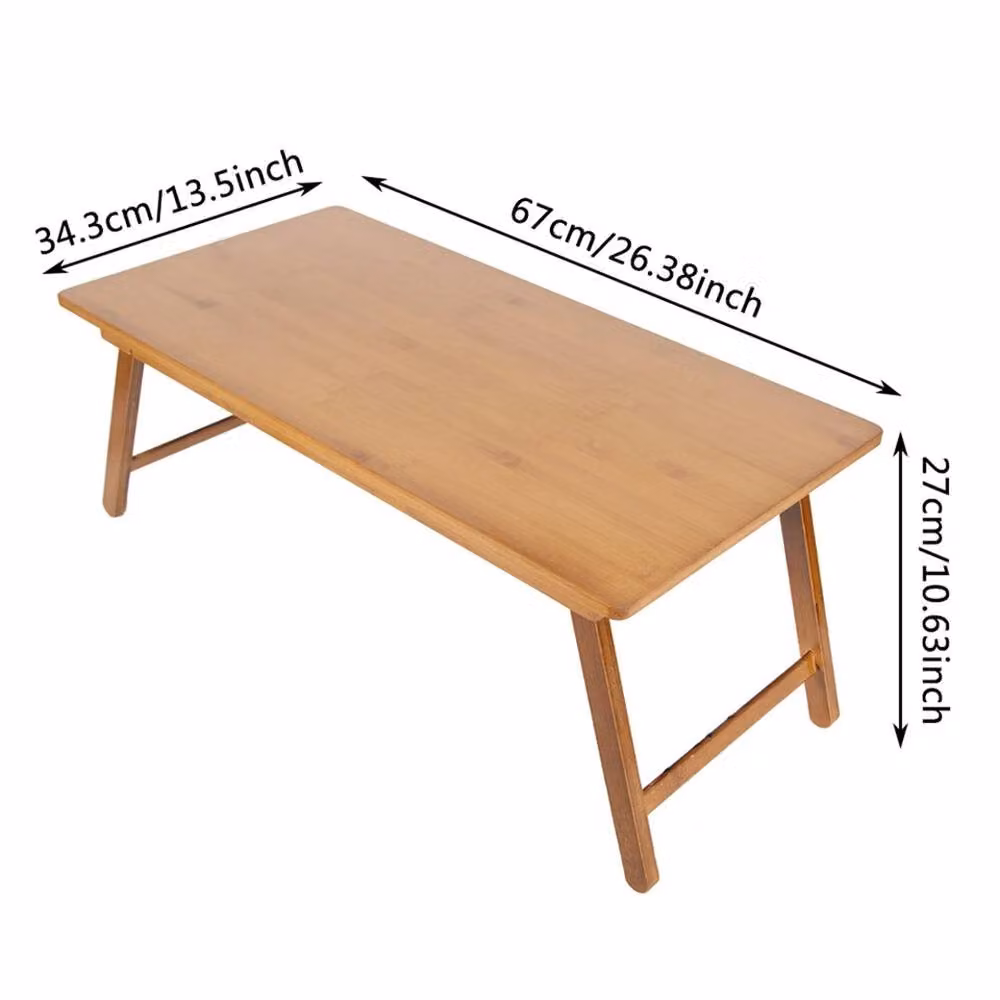 SPETLEK Wood Side Table in Brown with Folding Rectangular Top – 2