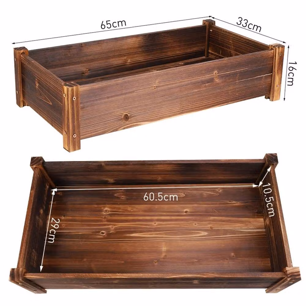 NESTLUNE Solid Wood Raised Bed for Vegetables and Flowers, Brown – 2
