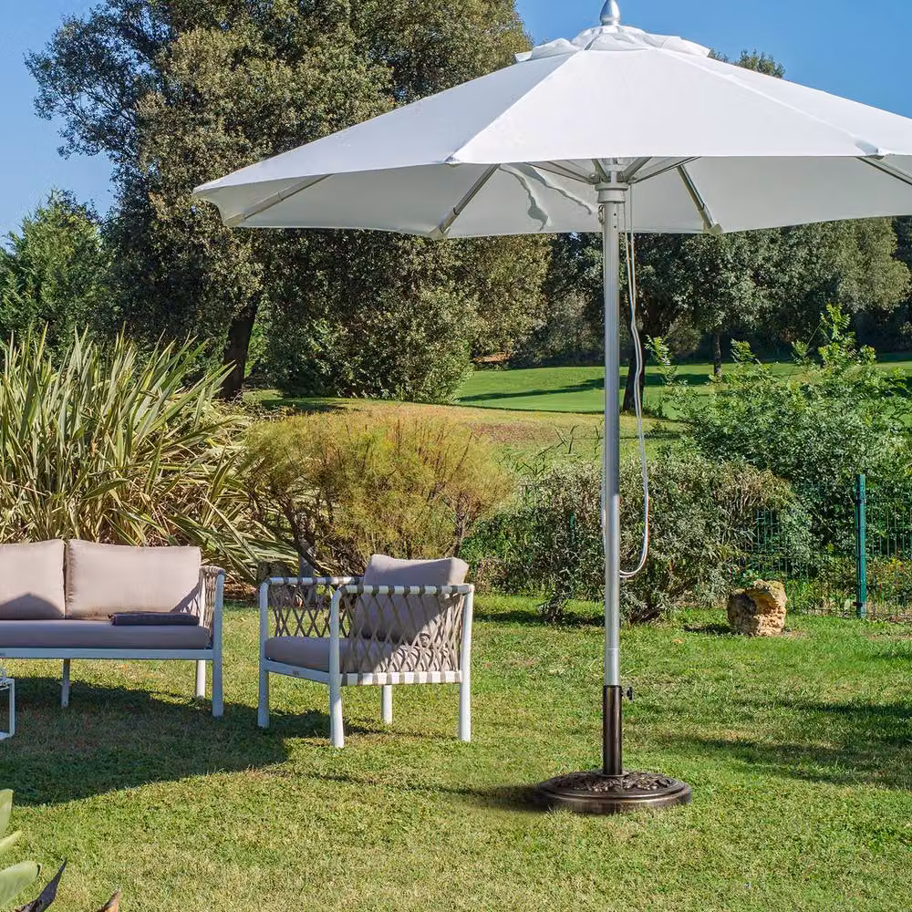 Keplin 9kg Floral Pattern Parasol Base in Bronze for Garden and Patio – 8