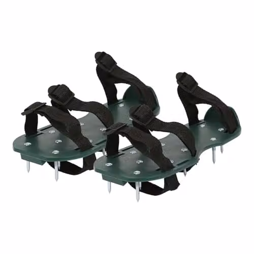 Harbour Housewares Green Lawn Aerator Shoes with 13 Steel Spikes and Adjustable Hook and Loop Straps