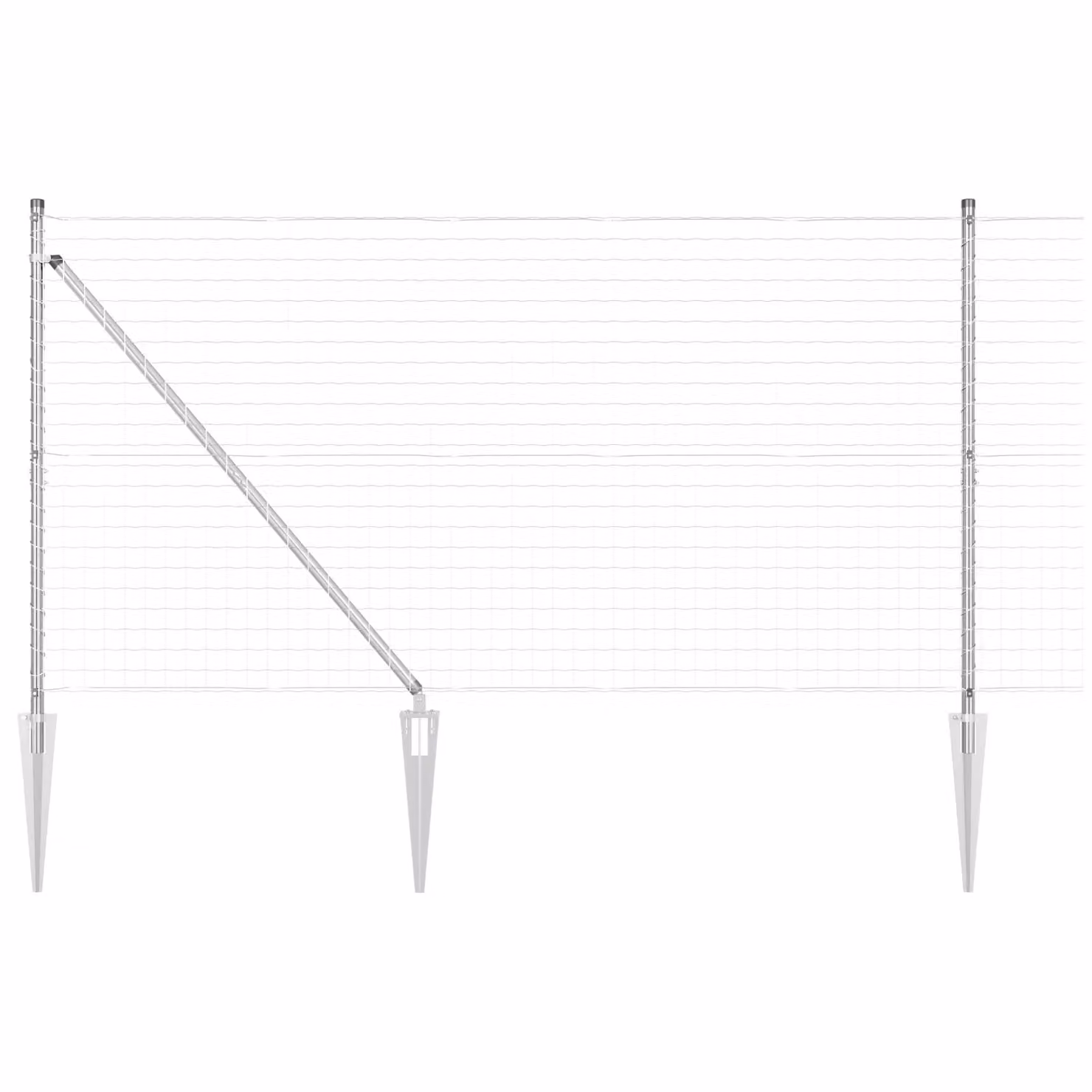 Berkfield Home Euro Fence with 7 Spike Posts, Galvanised Steel, Silver, W: 120 cm, L: 10 m – 2