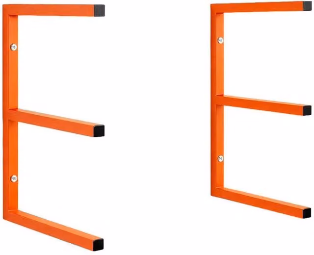 SPETLEK 2-Piece 3-Level Wall Mounted Rack, Orange, W: 52 cm, D: 42 cm, H: 52 cm