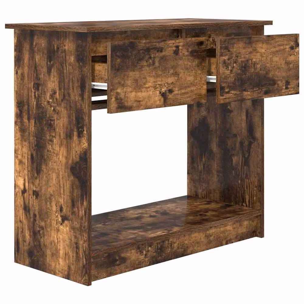 Berkfield Home Modern Console Table with Drawers in Smoked Oak Brown, W/D/H: 85.5 x 38.5 x 74.5 cm – 3