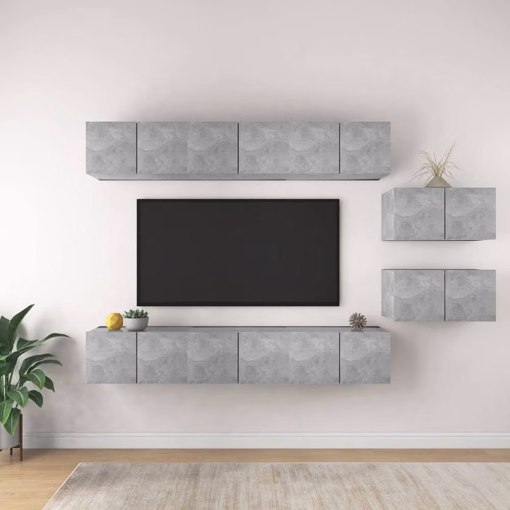 Berkfield Home Modern TV Cabinet in Concrete Grey Engineered Wood, W/D/H: 60 x 30 x 30 cm – 1