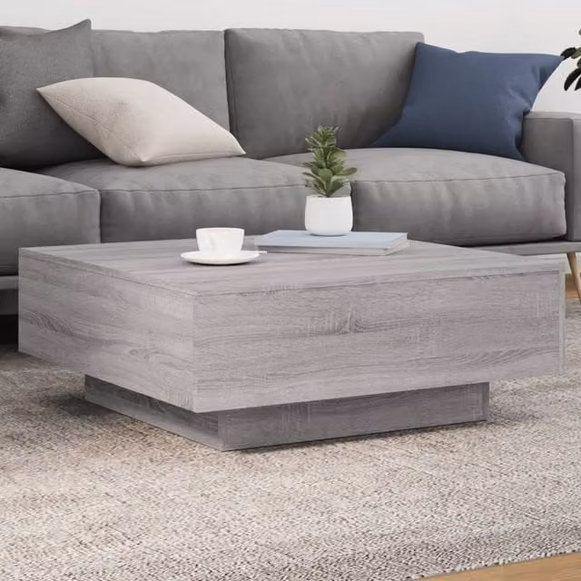 Berkfield Home Grey Sonoma Coffee Table in Engineered Wood, W/D/H: 80 x 80 x 31 cm – 1