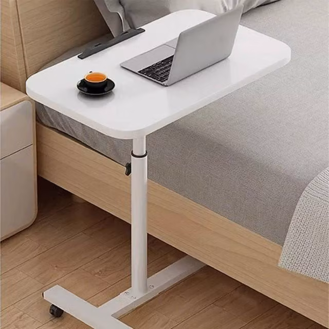 VOGREX White Mobile Adjustable Overbed Table with Castors – 1