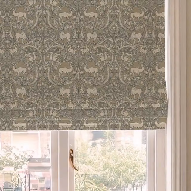 HOUSE Llewelyn-Bowen Menagerie Artois Printed Made To Measure Roman Blind in Fawn