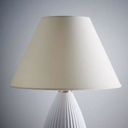 K LIVING Beige Cotton Coolie Lampshade, Cone Shape, Diameter: 25.4 cm – 1