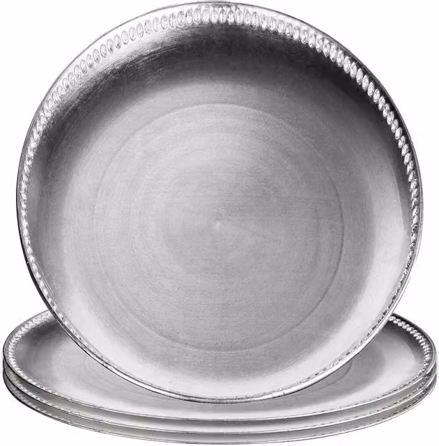 Orsina Radiance Silver Decorative Chargers, Set of Four, Diameter: 33 cm – 1