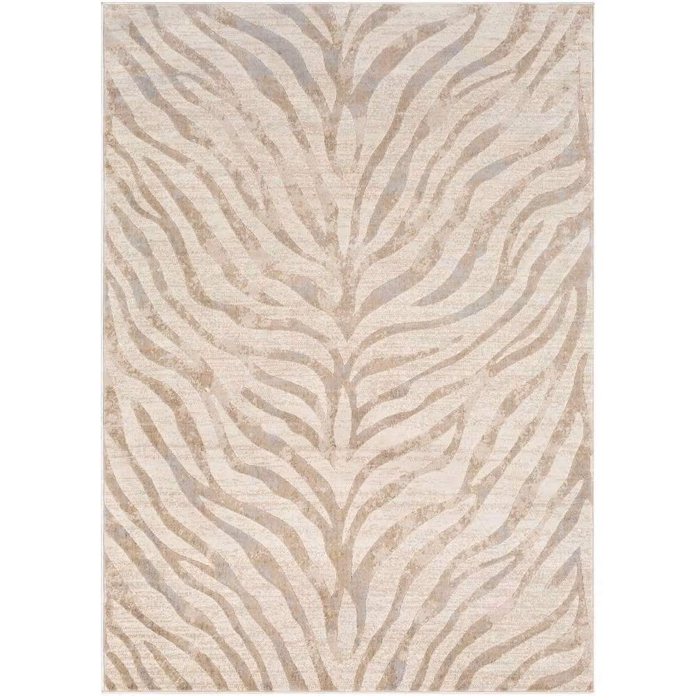 Livabliss Boho Zebra Animal Print Rug in Grey, Beige and Yellow, W: 80 cm, L: 150 cm – 2