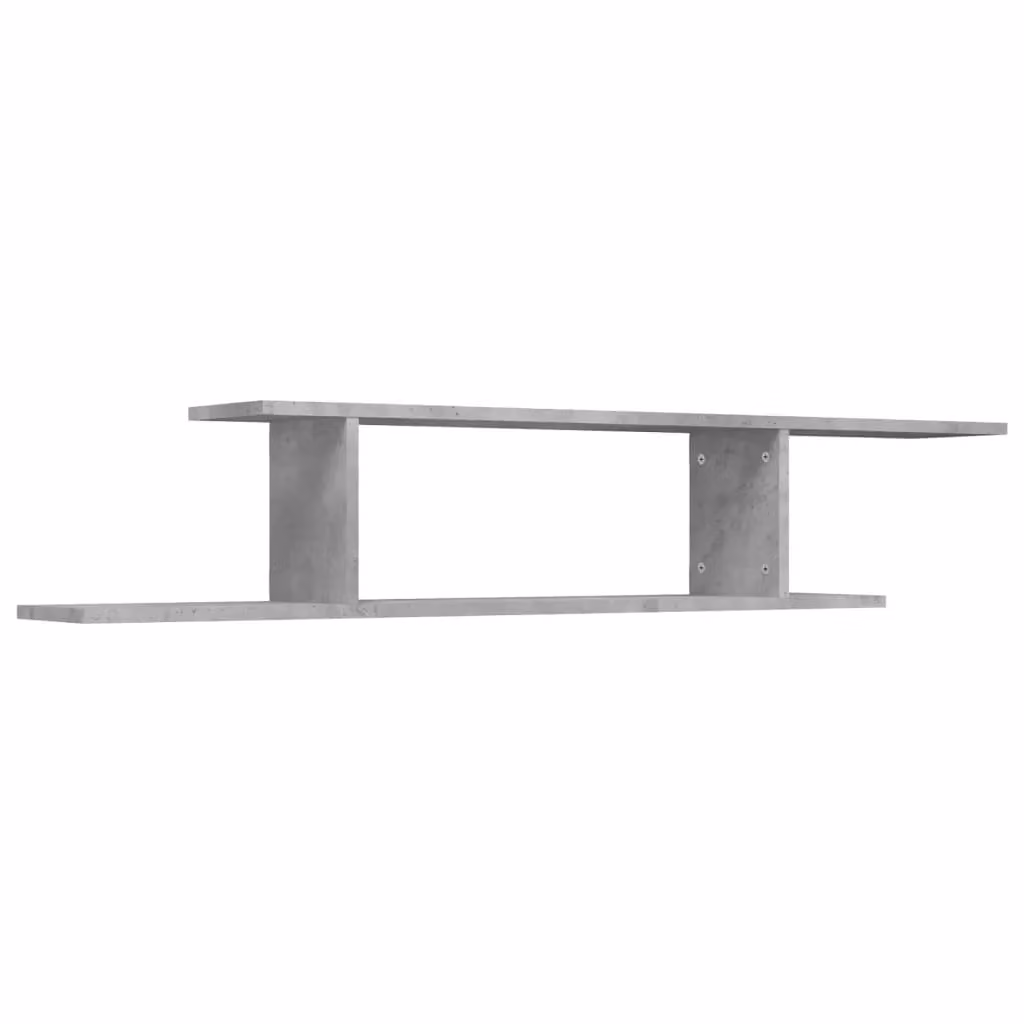 Berkfield Home Wall-Mounted TV Shelf in Concrete Grey, W/D/H: 125 x 23 x 18 cm – 2