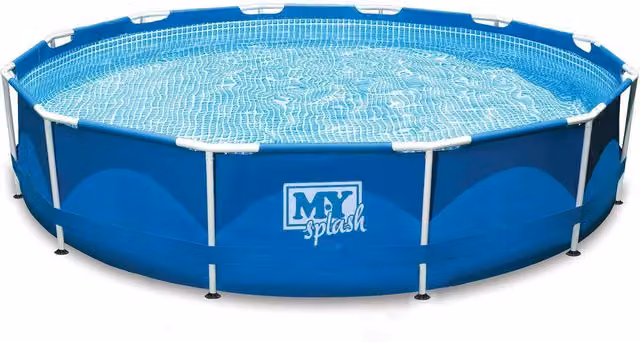 M.Y Metal Round Steel Frame Pool in Blue, Size XL
